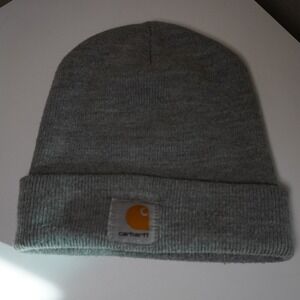 Carhartt Knit Beanie Hat Grey Acrylic One Size RN 14806 + A18HGY Made in USA